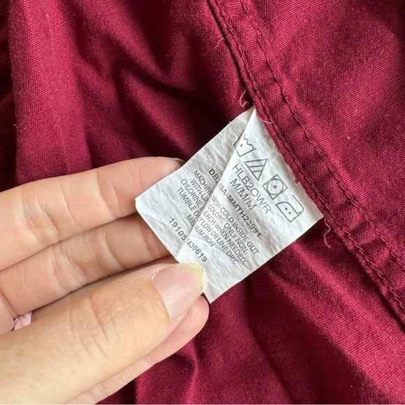 Wrangler Maroon Red Short Sleeve Button Down Shirt M - Picture 7 of 10